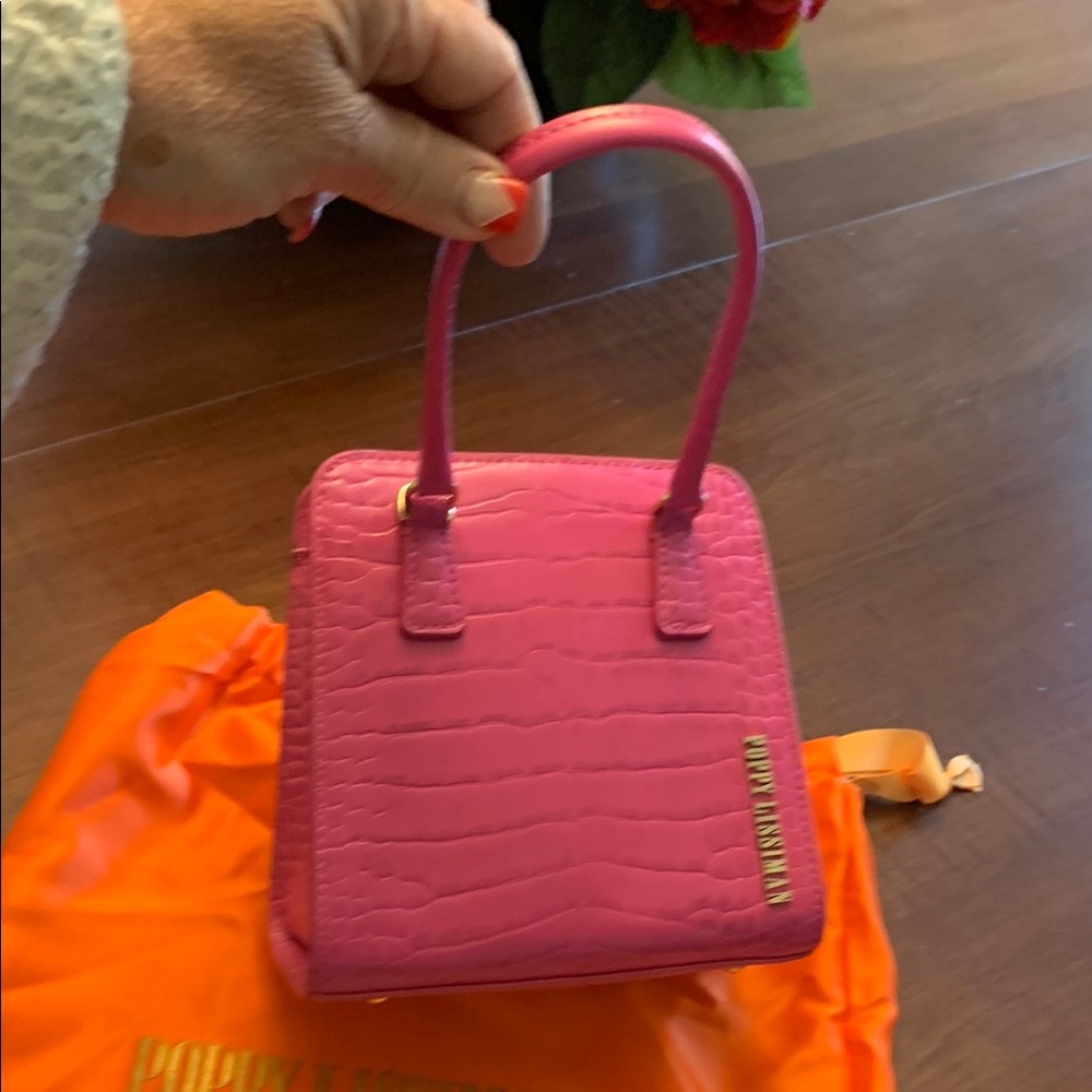 Pink Croc-Embossed Handbag by Poppy Lissiman